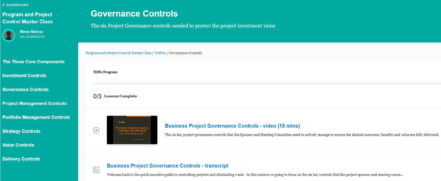 Program and Project Control Master Class clip